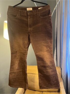 Wrangler Brown Corduroy High-Rise Flare Jeans
